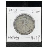 1945-d Silver Walking Liberty Half Dollar