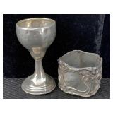 Sterling Silver Cup & Napking Holder, Tw 36.9g,