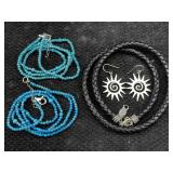 Sterling Silver Necklaces & Earrings, Tw 38g, Sz
