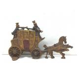 Antique Cast Iron Horse Drawn London Mail Coach