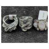 3 Sterling Silver Rings, Tw 29.5g, Sz 7