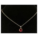 Jtv Pink Topaz Sterling Silver Pendant Wchain, Tw
