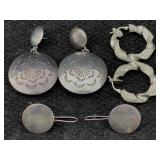 3 Sterling Silver Earrings, Tw 30.9g, See Photos