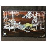 Vietnamese Lacquered Mother Of Pearl Inlay Wall