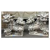 Pair Chinese Foo Dog/Guardian Lion Ceramic