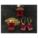 Jtv Sterling Silver Vermeil Necklace, Earring &