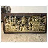 Large Framed Cambodian 3D Relief Painting on