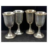 4 Silver-plated Goblets, Approx 6.5in Tall