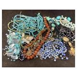 Bag Of Costume Jewelry & Some Sterling, See Photos