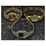 3 Quartz Ladies Watches Incl. Fossil & Seiko, Not