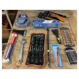 New Tools incl. Hatchet, drain cleaner,
