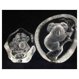 Mats Jonasson Crystal Paperweights. Koala
