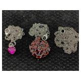 3 Sterling Silver Necklaces & Some Pendant, Tw 14g