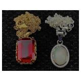 2 Sterling Silver Pendants & Necklaces, Tw 13.9g,