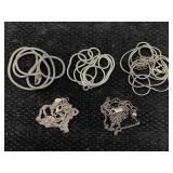 5 Sterling Silver Necklaces, Tw 22.5g, Sz 24in,