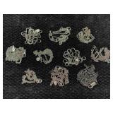 10 Sterling Silver Necklaces, Tw 21.3g, Sz 15in
