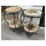 2 Metal Patio plant stands, approx 10x15in