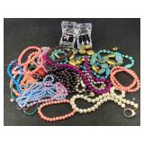 Bag Of Fashion Jewelry Incl. Gemstone Necklace &