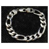 Sterling Silver Bracelet, Tw 55.3g, Sz 9in Long,