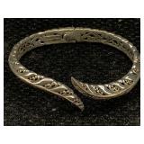Sterling Silver Cuff Bracelet W/pattern, Tw 30.2g,