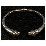 Sterling Silver & 18k Gold Cuff Bracelet, Tw 24.7g