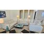 3pc High End Cream Leather Sofa and Loveseats Set