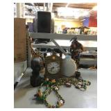 Assorted Home Decor. Mardi Gras Beads, Statues,