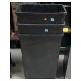 3 Thunder Group Black Plastic waste bins, approx