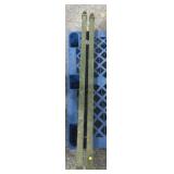 2 Metal green poles, approx 2x2x63in