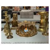 Assorted Home Decor. Candleholders, Statues &