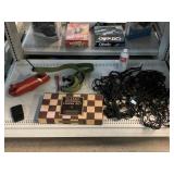 Coach Card Holder, Cargo Net, Wood Chess Set, and