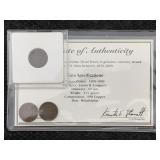 3-1881 & 1897 Indian Head Pennies W/coa