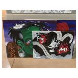 3 Paintings in canvas of Zombie, Medusa and