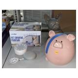 Pig & Dog Cookie Jar, Pet Drinking Fountain &.