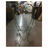 Metal Welcome plant stand, approx 16x30in