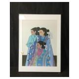 A limited addition lithograph titled three Navajo