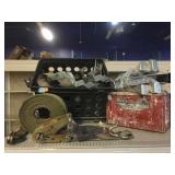 Assorted Metal Brackets, Tool Box, Straps & More