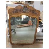 French Style Walnut Wall Mirror. Approx 40 x 26.
