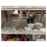 White Milk Glass Gravy Dish, Heavy Metal Goblets,