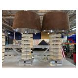 Pair of Solid Glass Lamps.