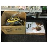 Assorted Faucet Parts & Black Bathroom Faucet