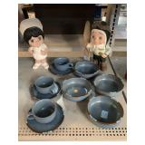 Dansk Mesa Sky Blue Stoneware Set and Vintage