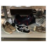 Assorted Shoes and Duffle Bag.