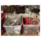 3 Storage Containers with Lids and Contents.