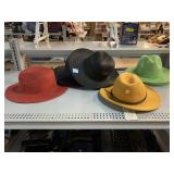 Assorted Fedora Hats. Various Colors