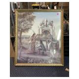 Framed Print of Castle and royalty w/front glass