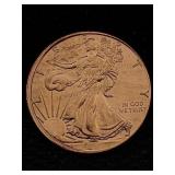 1 Oz Pure Copper, Us Walking Liberty Token Design