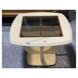 Modern Side Table With Square Glass Top. 28x19in