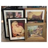 Assorted Wall Hanging Framed Decor. Largest