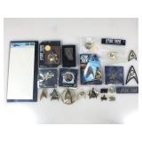 Collection Of Star Trek Pins, Patches & More